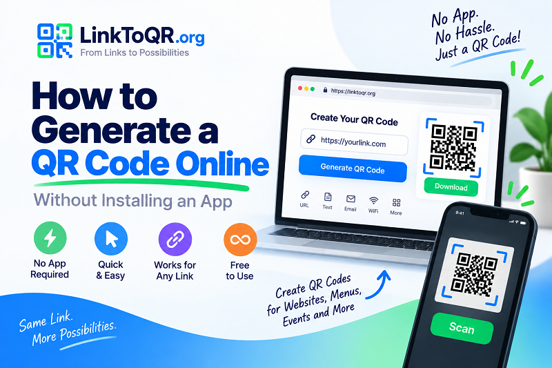 How to Generate a QR Code Online Without an App - Linktoqr.org How to Generate a QR Code Online Without an App - Linktoqr.org