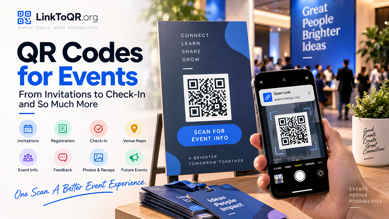 QR Codes for Events: Invitations, Check-In & More - Linktoqr.org QR Codes for Events: Invitations, Check-In & More - Linktoqr.org